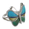 Silver And Multicolor Inlay Southwestern Butterfly Ring Size 4-3/4 WX75229